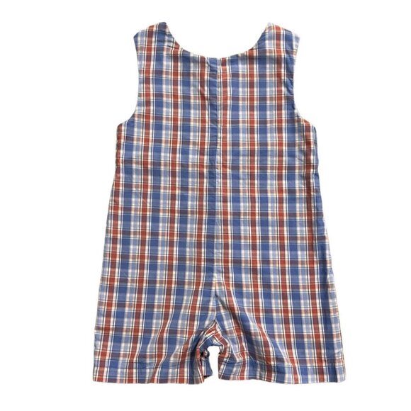 Classic Prep 2T Red & Blue James Shortall Romper - Picture 2 of 5